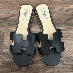 Steve Madden Black Leather Sandals